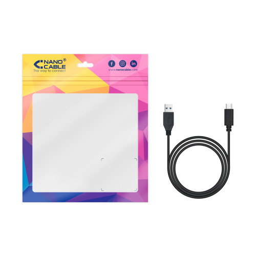 Nanocable Cable USB-C a USB-A 3.1 Gen2 10 Gbps 3A 2m Negro