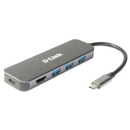 D-link Docking Station DUB-2333 USB Tipo C, 3x USB 3.2 Gen 1, 1x HDMI 1.4, Soporte 4K Ultra HD, 60W Power Delivery