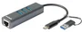 D-Link DUB-2332 Adaptador USB-C 4 en 1 con Ethernet y 3x USB 3.2 Gen 1 Gris