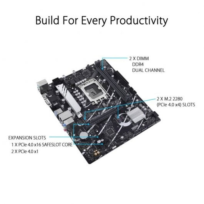 ASUS PRIME B760M-K D4 DDR4 Micro ATX ASUS PRIME B760M-K D4 DDR4 Micro ATX