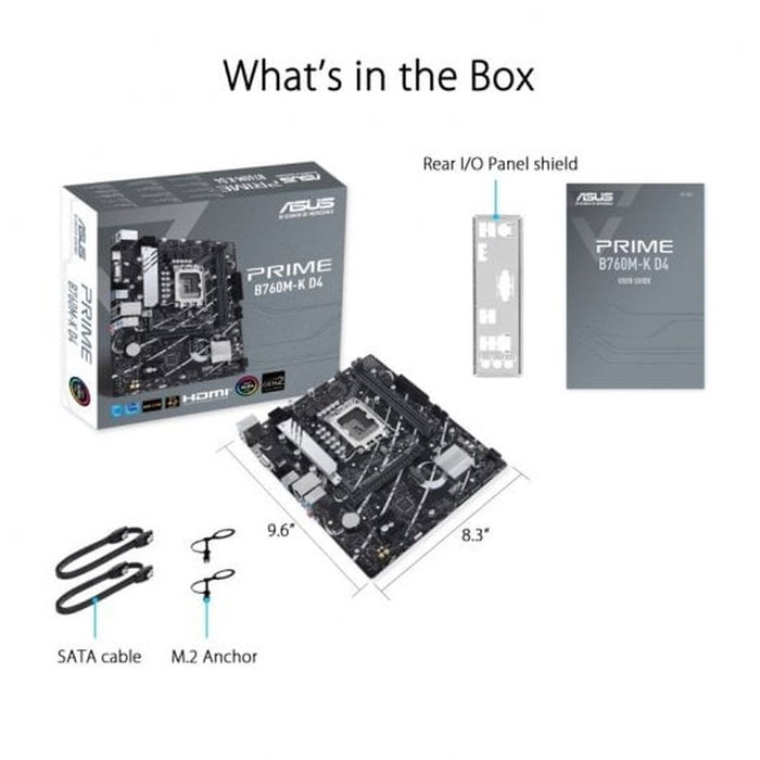 ASUS PRIME B760M-K D4 DDR4 Micro ATX ASUS PRIME B760M-K D4 DDR4 Micro ATX