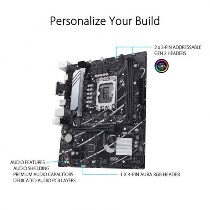 ASUS PRIME B760M-K D4 DDR4 Micro ATX ASUS PRIME B760M-K D4 DDR4 Micro ATX