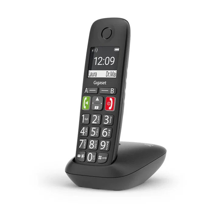 Gigaset S30852-H2901-D201 E290 Teléfono Fijo Inalámbrico DECT/Analógico con Teclas Grandes, Pantalla de Alta Visibilidad, 150 Contactos y Contestador Automático - Negro Gigaset S30852-H2901-D201 E290 Teléfono Fijo Inalámbrico DECT/Analógico con Teclas Grandes, Pantalla de Alta Visibilidad, 150 Contactos y Contestador Automático - Negro