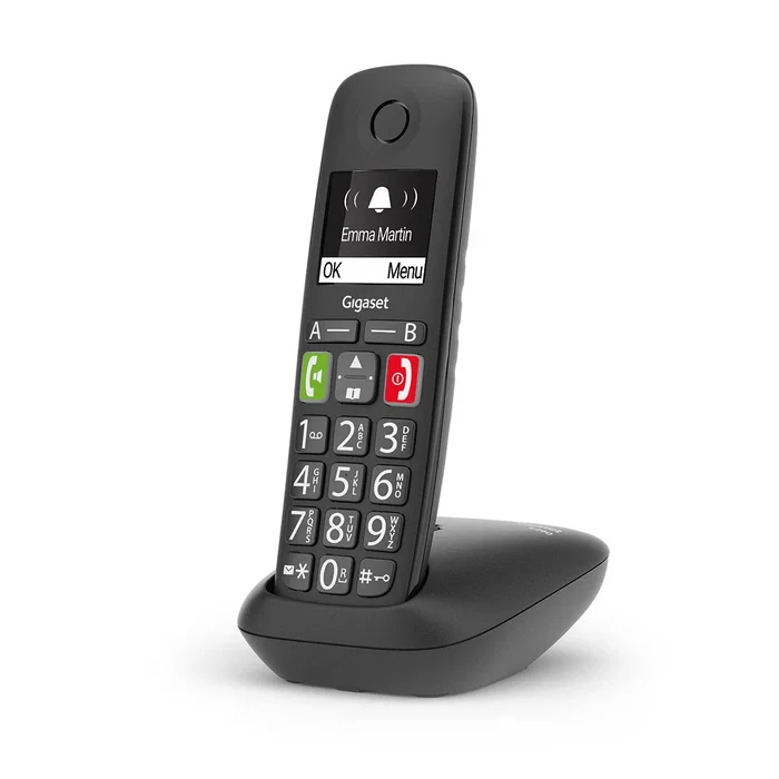 Gigaset S30852-H2901-D201 E290 Teléfono Fijo Inalámbrico DECT/Analógico con Teclas Grandes, Pantalla de Alta Visibilidad, 150 Contactos y Contestador Automático - Negro Gigaset S30852-H2901-D201 E290 Teléfono Fijo Inalámbrico DECT/Analógico con Teclas Grandes, Pantalla de Alta Visibilidad, 150 Contactos y Contestador Automático - Negro