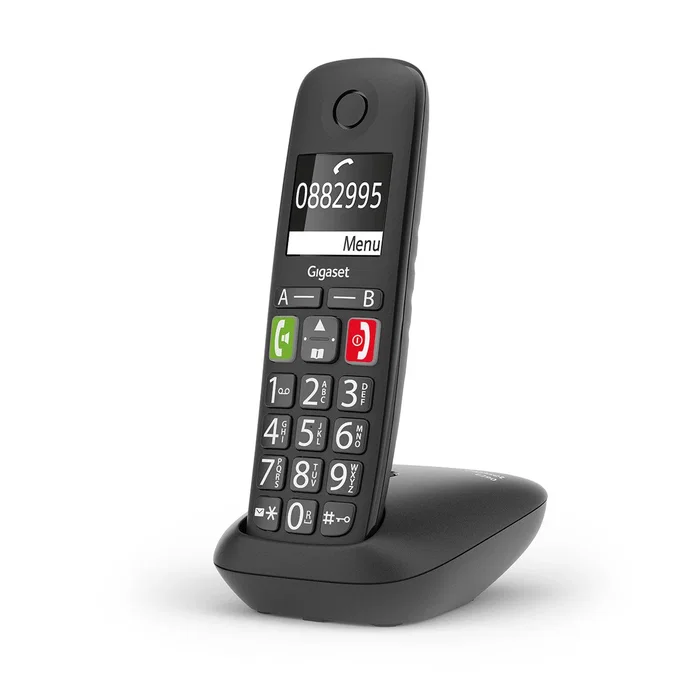 Gigaset S30852-H2901-D201 E290 Teléfono Fijo Inalámbrico DECT/Analógico con Teclas Grandes, Pantalla de Alta Visibilidad, 150 Contactos y Contestador Automático - Negro Gigaset S30852-H2901-D201 E290 Teléfono Fijo Inalámbrico DECT/Analógico con Teclas Grandes, Pantalla de Alta Visibilidad, 150 Contactos y Contestador Automático - Negro