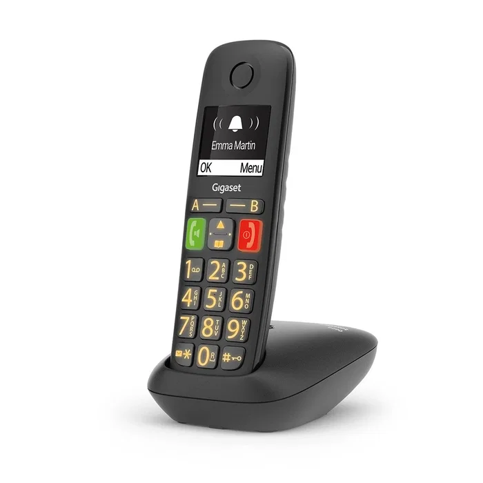Gigaset S30852-H2901-D201 E290 Teléfono Fijo Inalámbrico DECT/Analógico con Teclas Grandes, Pantalla de Alta Visibilidad, 150 Contactos y Contestador Automático - Negro Gigaset S30852-H2901-D201 E290 Teléfono Fijo Inalámbrico DECT/Analógico con Teclas Grandes, Pantalla de Alta Visibilidad, 150 Contactos y Contestador Automático - Negro