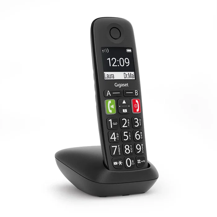 Gigaset S30852-H2901-D201 E290 Teléfono Fijo Inalámbrico DECT/Analógico con Teclas Grandes, Pantalla de Alta Visibilidad, 150 Contactos y Contestador Automático - Negro Gigaset S30852-H2901-D201 E290 Teléfono Fijo Inalámbrico DECT/Analógico con Teclas Grandes, Pantalla de Alta Visibilidad, 150 Contactos y Contestador Automático - Negro