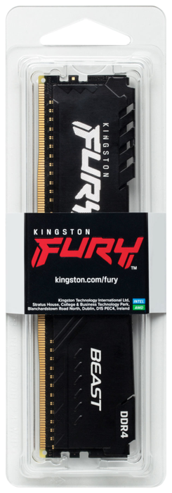 Kingston Fury Beast 16GB DDR4 3200MHz CL16 Módulo de Memoria RAM para PC, Negro