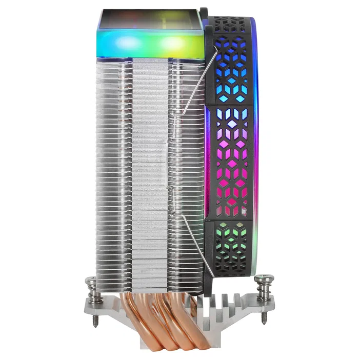 Mars Gaming MCPU-VR Disipador de CPU AIO ARGB con Doble Espejo Infinito, 4 Heatpipes HCT, TDP 180W, Ventilador PWM 12cm, Compatible Intel LGA 1700/1200 y AMD AM5/AM4