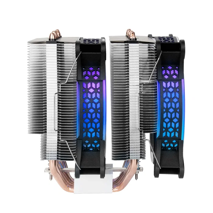 Mars Gaming MCPU-XT Disipador de CPU con Doble Torre y 2 Ventiladores ARGB 12cm, TDP 300W, Compatibilidad Universal Intel/AMD, Color Negro