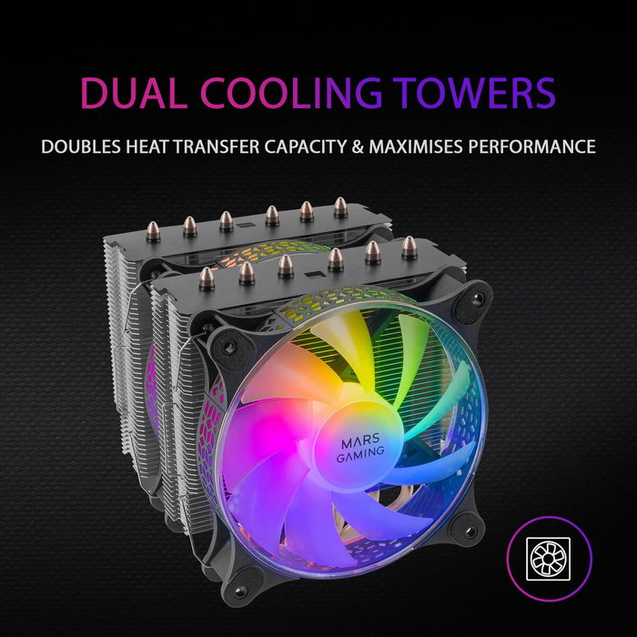 Mars Gaming MCPU-XT Disipador de CPU ARGB Negro 300W TDP