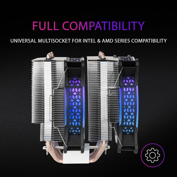 Mars Gaming MCPU-XT Disipador de CPU ARGB Negro 300W TDP