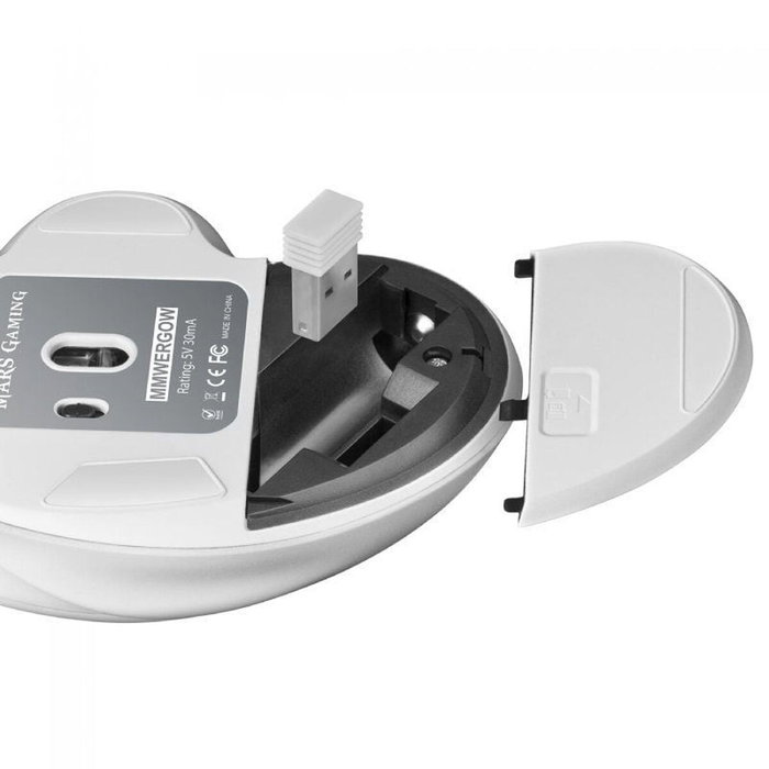 Mars Gaming MMWERGO Ratón Gaming Inalámbrico Ergonómico Blanco