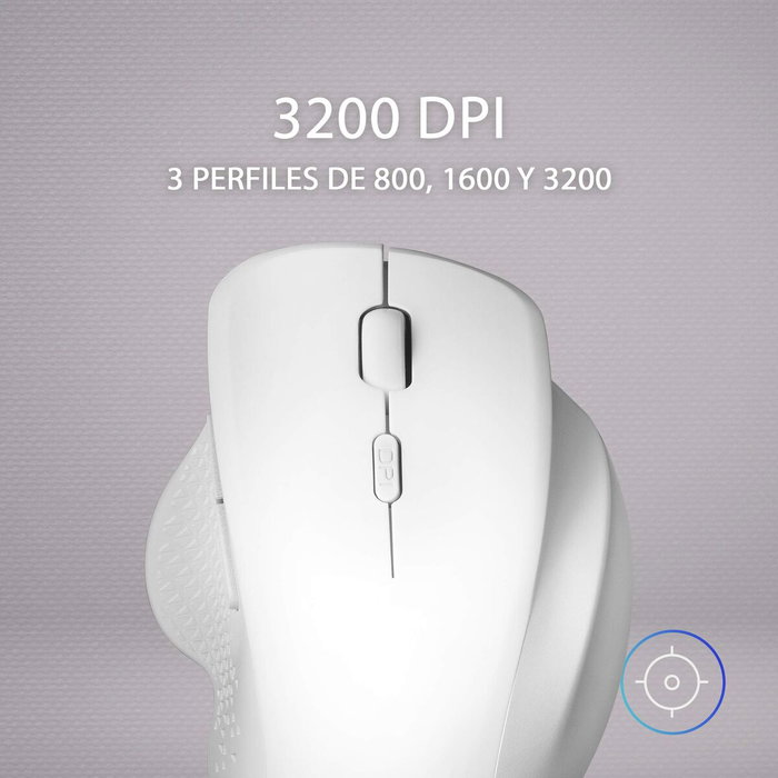 Mars Gaming MMWERGO Ratón Gaming Inalámbrico Ergonómico Blanco