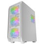Mars Gaming MC-KX Caja Gaming Torre E-ATX Blanco, 5 Ventiladores ARGB, Sistema CPU Freezer, Ventana Cristal Templado, Controlador RF, Soporte 360mm
