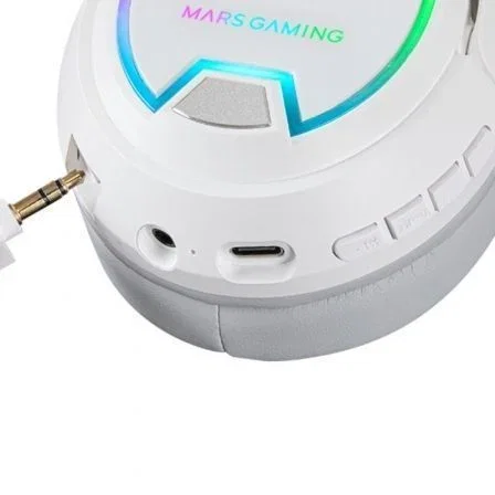 Mars Gaming MHW100W Auriculares Gaming Inalámbricos con Micrófono Jack 3.5mm Blancos