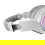 Mars Gaming Auriculares Gaming MHW-100 Inalámbricos/Alámbricos Diadema, 40h Batería, Micrófono ENC Extraíble, Luz ARGB, Voice Monitor, Blanco