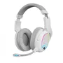 Mars Gaming Auriculares Gaming MHW-100 Inalámbricos/Alámbricos Diadema, 40h Batería, Micrófono ENC Extraíble, Luz ARGB, Voice Monitor, Blanco