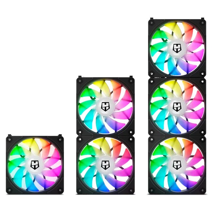NOX Hummer Easy Link Kit de 3 Ventiladores ARGB PWM de 120mm para Caja de PC - Conexión sin Cables, Negro NOX Hummer Easy Link Kit de 3 Ventiladores ARGB PWM de 120mm para Caja de PC - Conexión sin Cables, Negro