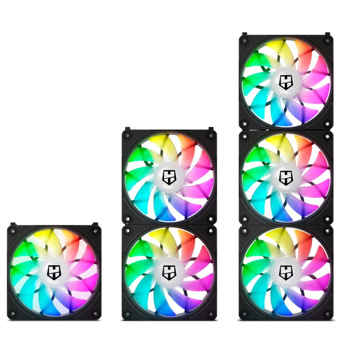 Nox Hummer Easy Link Kit de 3 Ventiladores ARGB Negros
