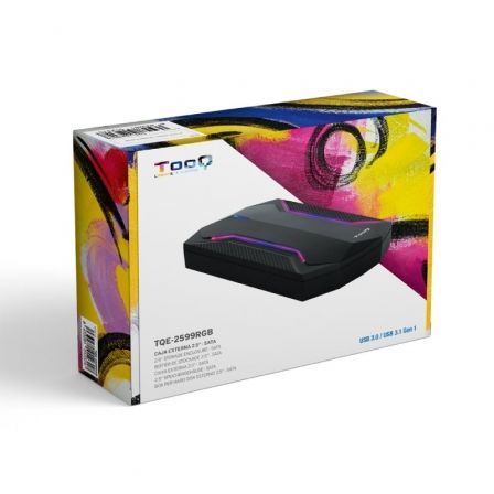 Tooq Caja Externa Gaming para Disco Duro 2.5" TQE-2599RGB USB 3.1 Sin Tornillos