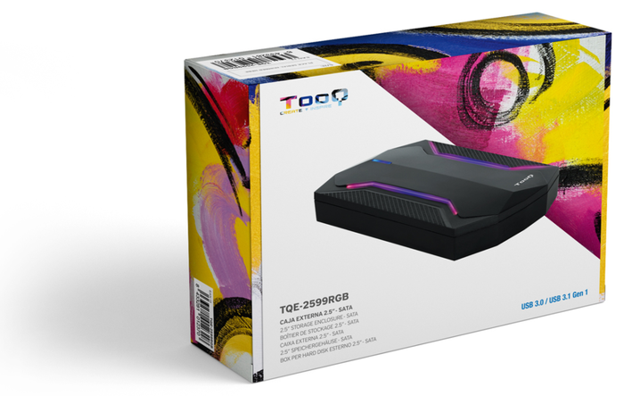 Tooq TQE-2599RGB Caja Externa Gaming para HDD/SSD de 2.5 Pulgadas - Negro