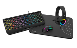 Krom Pack Gaming 4 en 1 KENYA. RGB NXKROMKENYA Teclado, Ratón, Auriculares y Alfombrilla para PC
