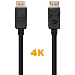 Aisens Cable DisplayPort 1.2 4K@60Hz DP-M a DP-M 2 M Negro | Oro 24K, OFC, Hasta 3840x2400