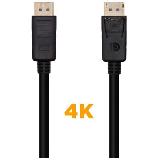 Aisens Cable DisplayPort 1.2 4K@60Hz DP-M a DP-M 2 M Negro | Oro 24K, OFC, Hasta 3840x2400 Aisens Cable DisplayPort 1.2 4K@60Hz DP-M a DP-M 2 M Negro | Oro 24K, OFC, Hasta 3840x2400