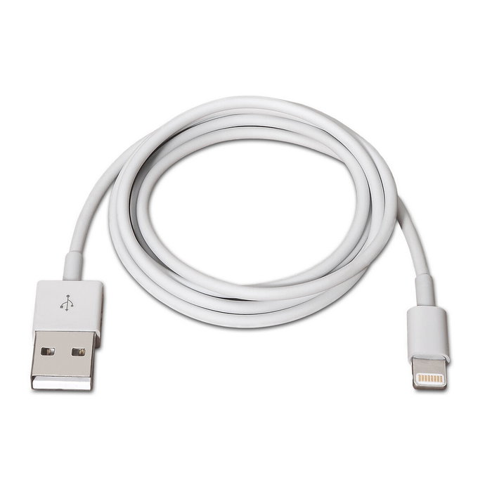 AISENS Cable Lightning a USB 2.0 Blanco 1m