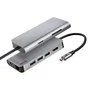 NGS Wonderdock8 Hub USB-C 8 en 1 con 3x USB 3.0, PD 60W, HDMI 4K 30Hz, Puerto LAN RJ45 Gigabit y Lector de Tarjetas SD/TF - Carcasa de Aluminio Plata