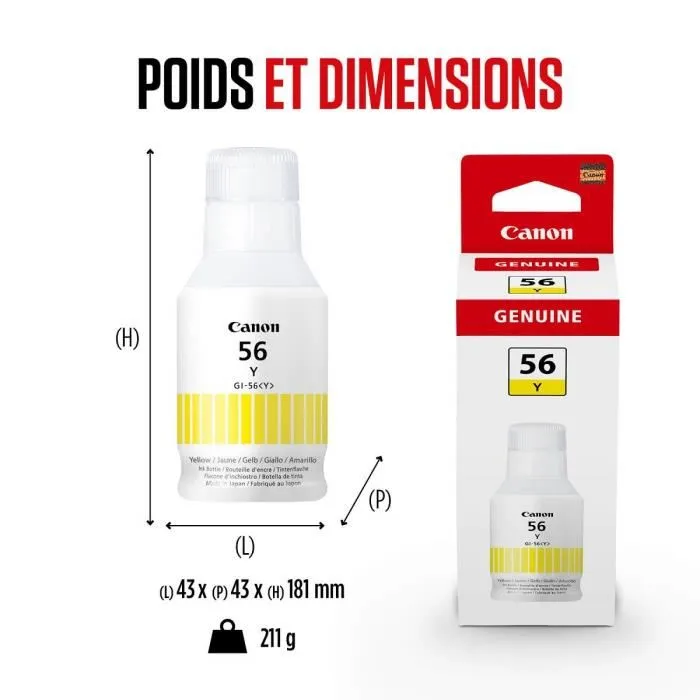 Canon Botella de Tinta GI-56Y Amarillo Canon Botella de Tinta GI-56Y Amarillo
