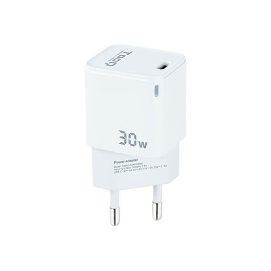 Tooq Cargador de Pared GaN USB-C/PD 30W Blanco