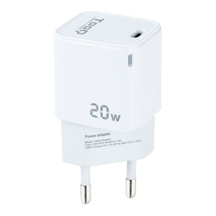 Tooq Cargador de Pared USB-C PD20W Blanco