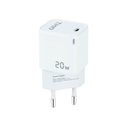 Tooq Cargador de Pared USB-C PD20W Blanco