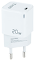 Tooq Cargador de Pared USB-C PD20W Blanco