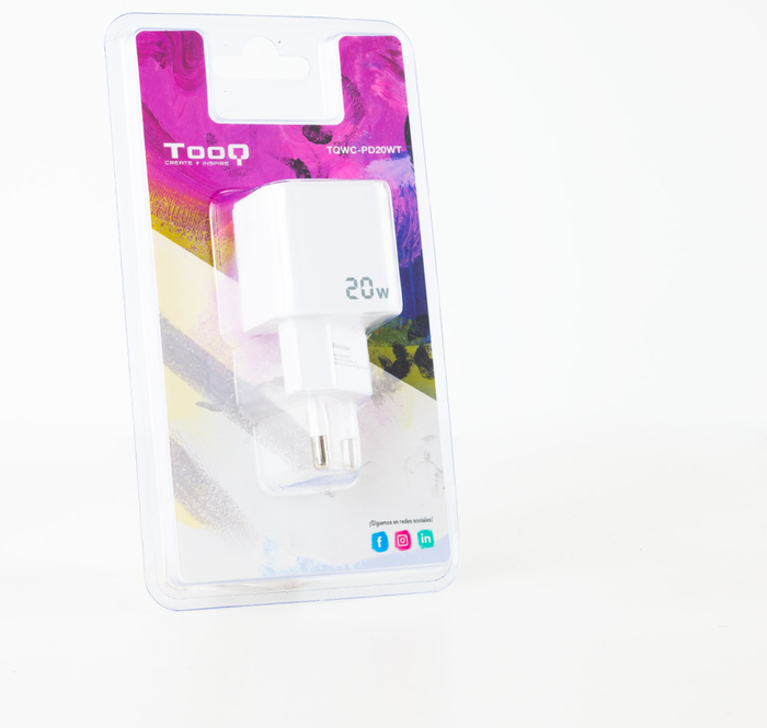 Tooq Cargador de Pared USB-C PD20W Blanco
