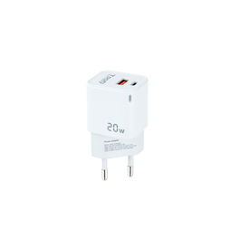 TOOQ CARGADOR DE PARED USB-C/PD + USB-A/QC 20W