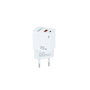 Tooq Cargador de Pared USB-C/PD + USB-A/QC 20W Blanco