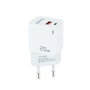 Tooq Cargador de Pared USB-C/PD + USB-A/QC 20W Blanco