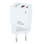 Tooq Cargador de Pared USB-C/PD + USB-A/QC 20W Blanco