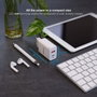 TOOQ Cargador de Pared GaN 45W con USB-C y USB-A, Blanco
