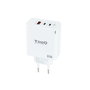 Tooq Cargador de Pared GaN 65W con 2x USB-C y 1x USB-A, Blanco