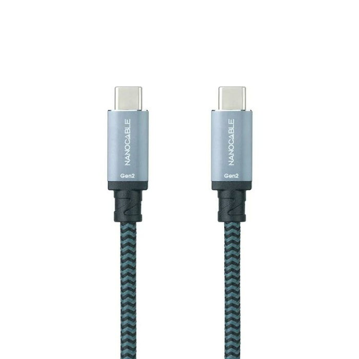 Nanocable Cable USB-C a USB-C 1m 100W 20Gbps Gris/Negro Nanocable Cable USB-C a USB-C 1m 100W 20Gbps Gris/Negro