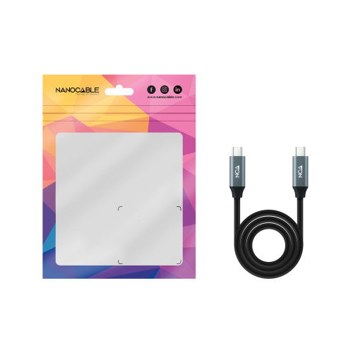 Nanocable Cable USB-C 3.2 Gen2x2 20Gbps 100W 2m Negro Nanocable Cable USB-C 3.2 Gen2x2 20Gbps 100W 2m Negro