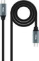 Nanocable Cable USB 3.2 Tipo-C a Tipo-C 100W 20Gbps 1m Gris y Negro