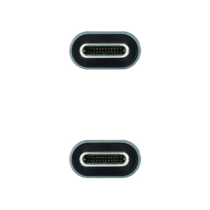 Nanocable Cable USB 3.2 Tipo-C a Tipo-C 100W 20Gbps 1m Gris y Negro Nanocable Cable USB 3.2 Tipo-C a Tipo-C 100W 20Gbps 1m Gris y Negro