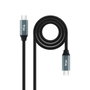 Nanocable Cable USB 3.2 Tipo-C a Tipo-C 100W 20Gbps 1m Gris y Negro