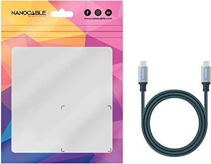 Nanocable Cable USB-C a USB-C 3.1 Gen2 10Gbps 5A, 4K/60Hz, 1.5 m, Gris/Negro Nanocable Cable USB-C a USB-C 3.1 Gen2 10Gbps 5A, 4K/60Hz, 1.5 m, Gris/Negro