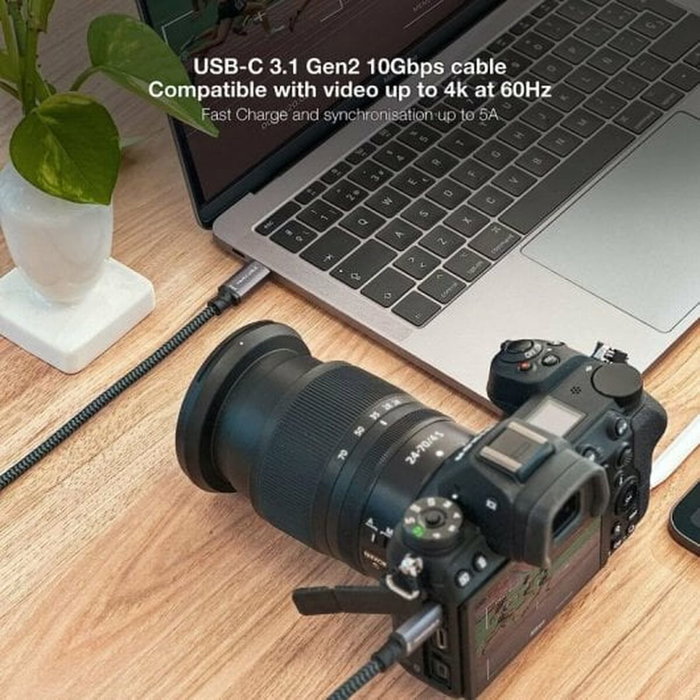 Nanocable Cable USB-C a USB-C 3.1 Gen2 10Gbps 5A, 4K/60Hz, 1.5 m, Gris/Negro Nanocable Cable USB-C a USB-C 3.1 Gen2 10Gbps 5A, 4K/60Hz, 1.5 m, Gris/Negro